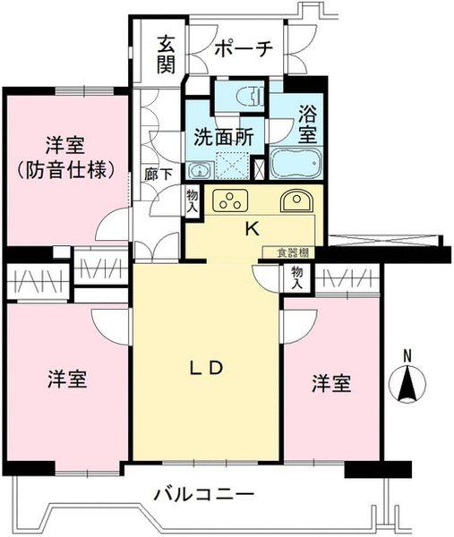 ※防音仕様の洋室は音量によって音漏れの可能性有り