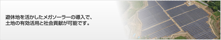 遊休地を活かしたメガソーラーの導入で、土地の有効活用と社會貢獻が可能です。