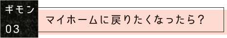 ギモン03:マイホームに戻りたくなったら?