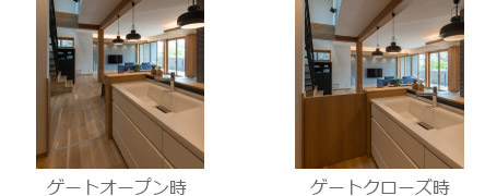 ゲートオープン時 ゲートクローズ時の寫真