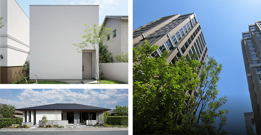 注文住宅や分譲マンションなどのマイホームの外観