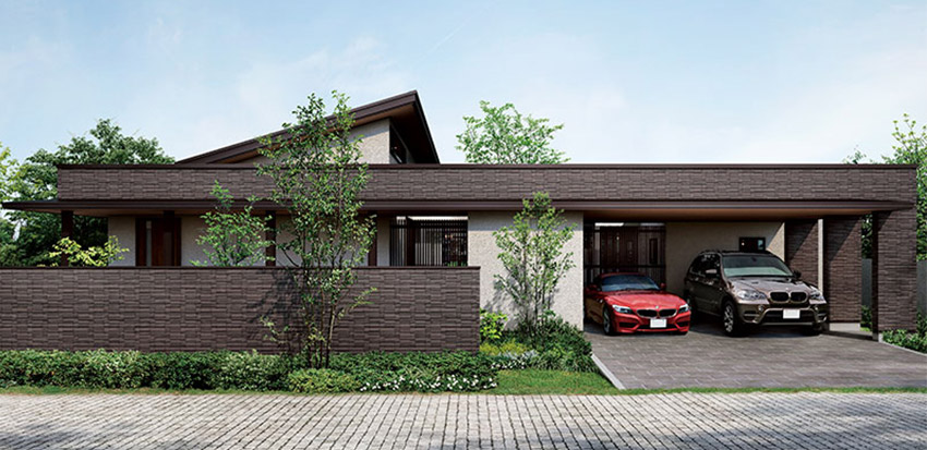 モダンな平屋の外観