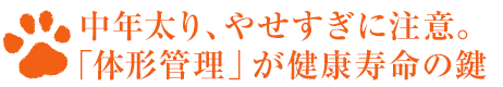 中年太り、やせすぎに注意?！阁w形管理」が健康壽命の鍵